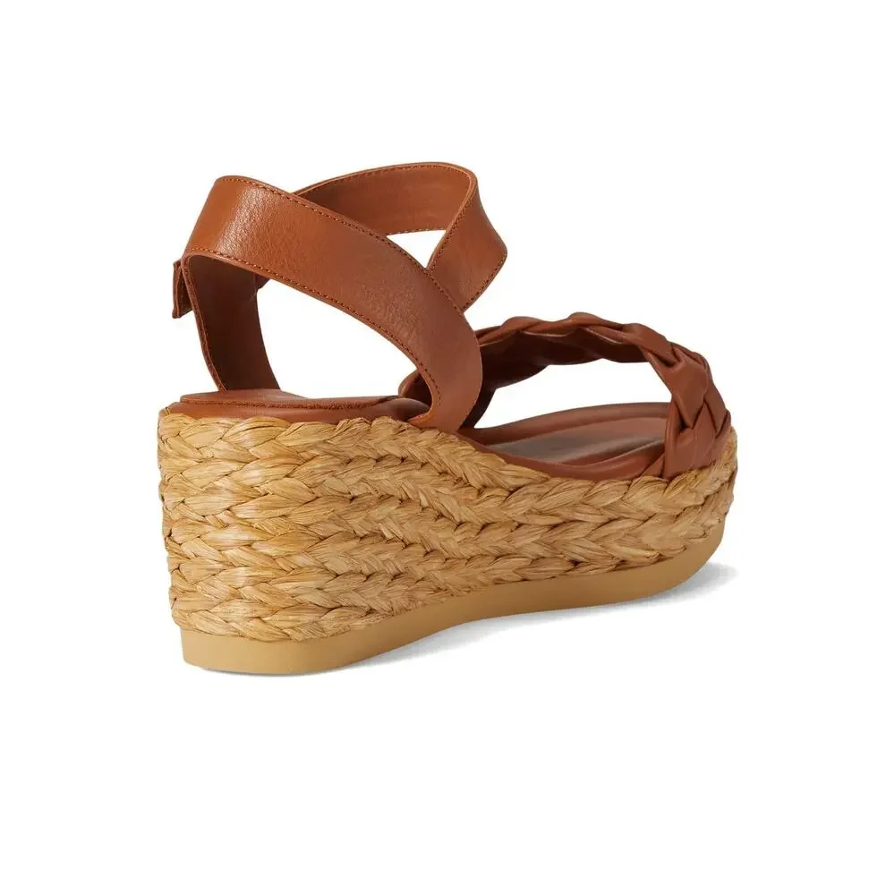 ANDRÉ ASSOUS WOMENS CECILIA LEATHER WEDGE SANDALS BROWN 11 MEDIUM (B,M)